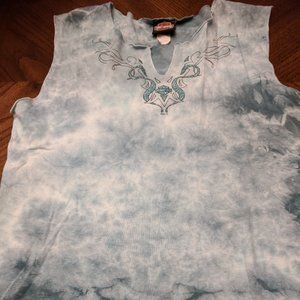 Harley Davidson Sky Blue Tie Die shirt